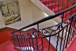 Historic wrought iron staircase from 1900, Hotel Bellevue, Marseille